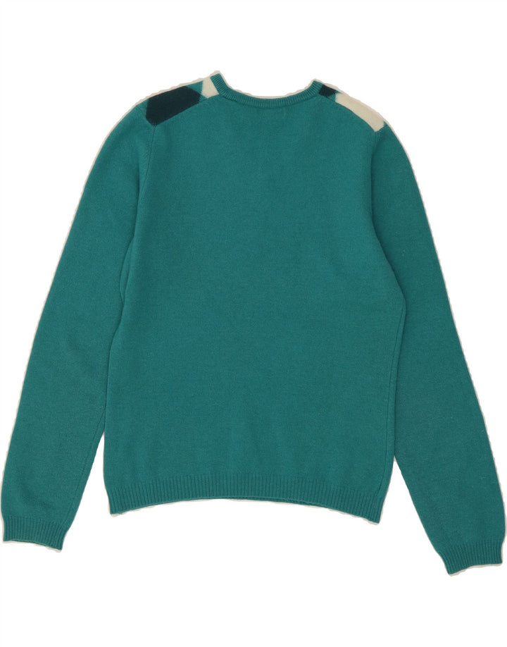 BENETTON Womens V-Neck Jumper Sweater UK 12 Medium Turquoise Vintage Benetton and Second-Hand Benetton from Messina Hembry 