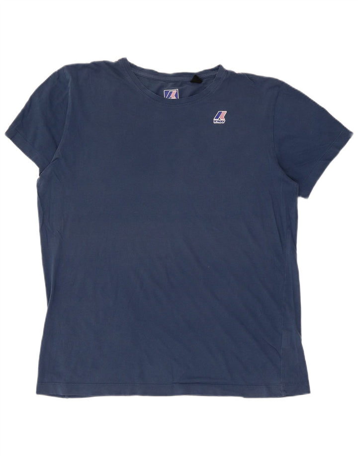 T-shirt uomo K-WAY Top Large in cotone blu