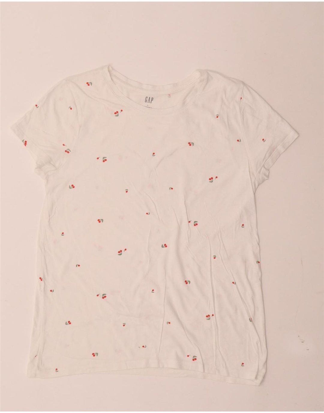 Gap Damen T-Shirt Top UK 14 Large Weiß gepunktet