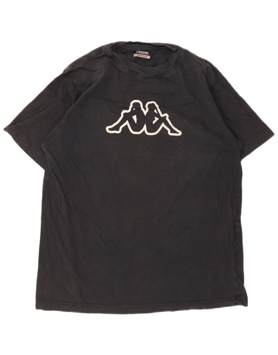 Kappa Mens Graphic T-Shirt Top Medium Black Cotton