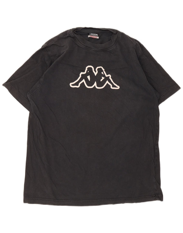 Kappa Mens Graphic T-Shirt Top Medium Black Cotton