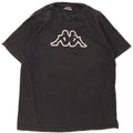 Kappa Herren Grafik-T-Shirt-Oberteil aus mittelschwarzer Baumwolle