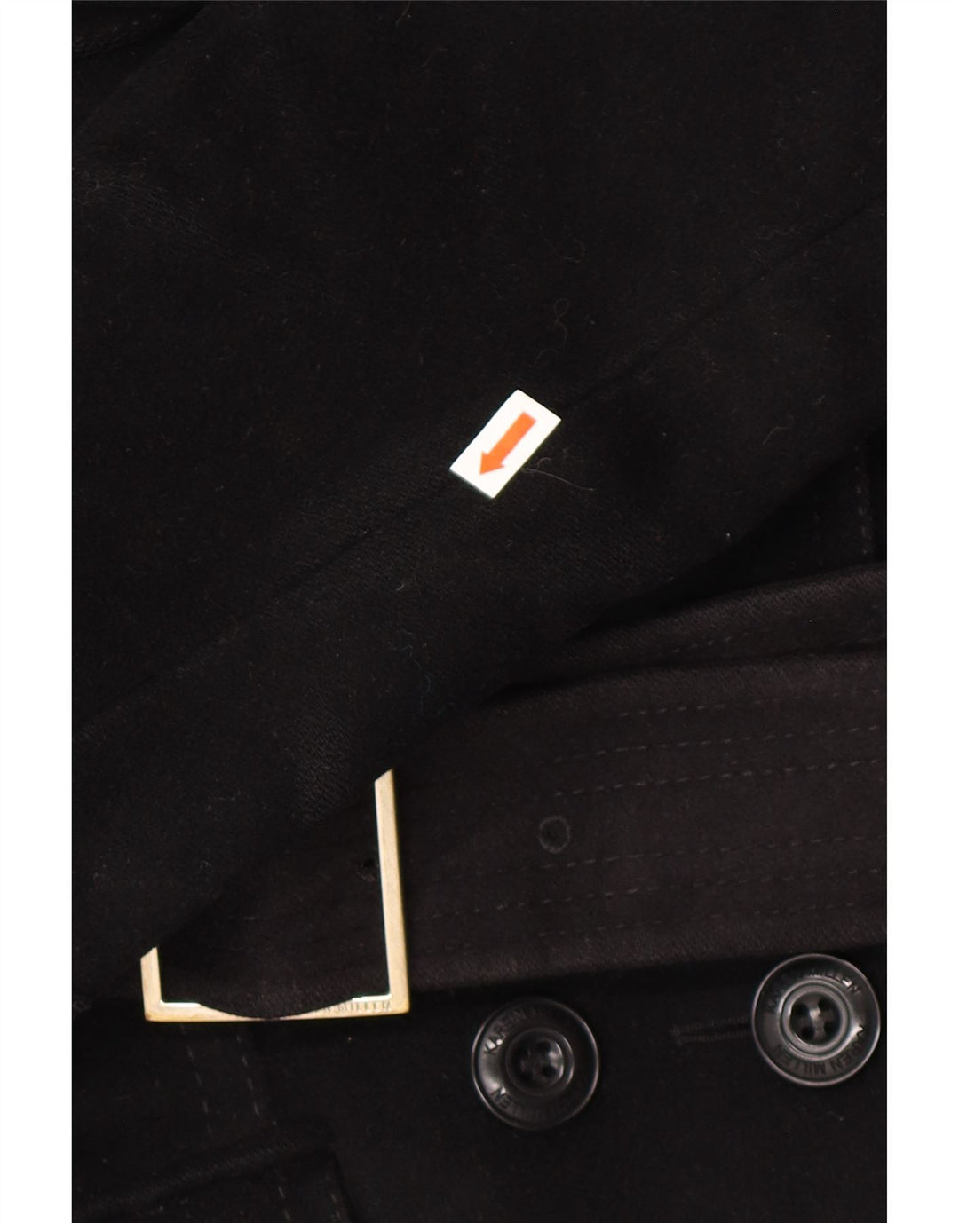 KAREN MILLEN Womens Trench Coat UK 8 Small  Black Wool