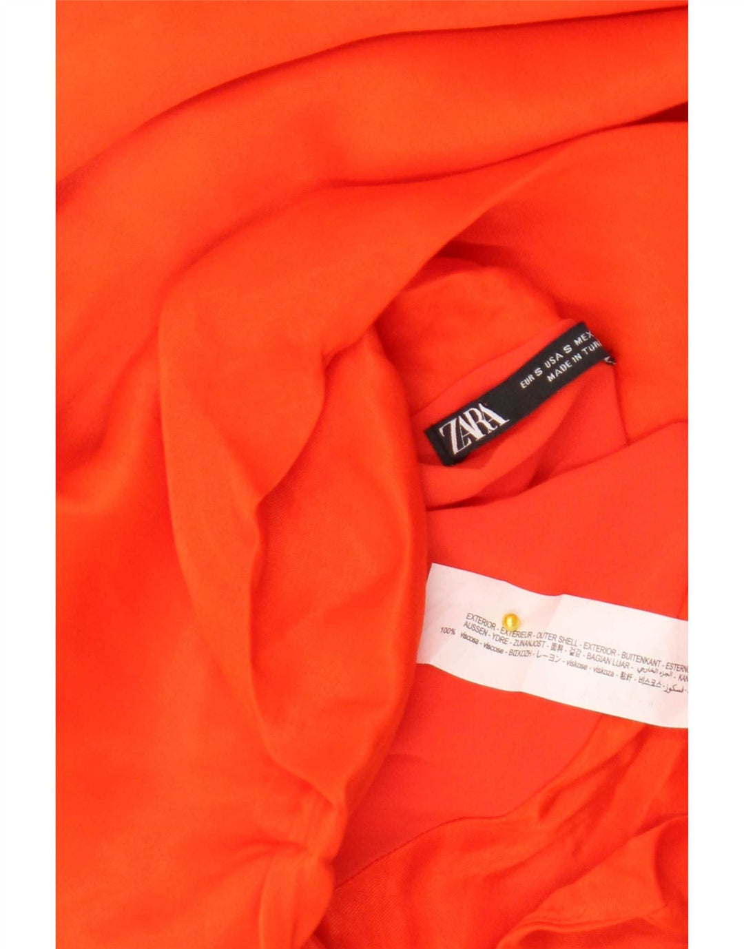 Zara Damen Neckholder-Top UK 10 Small Orange Viskose