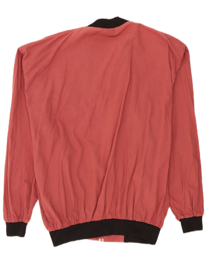 Vintage Mens Loose Fit Bomber Jacket IT 48/50 Medium Red Cotton