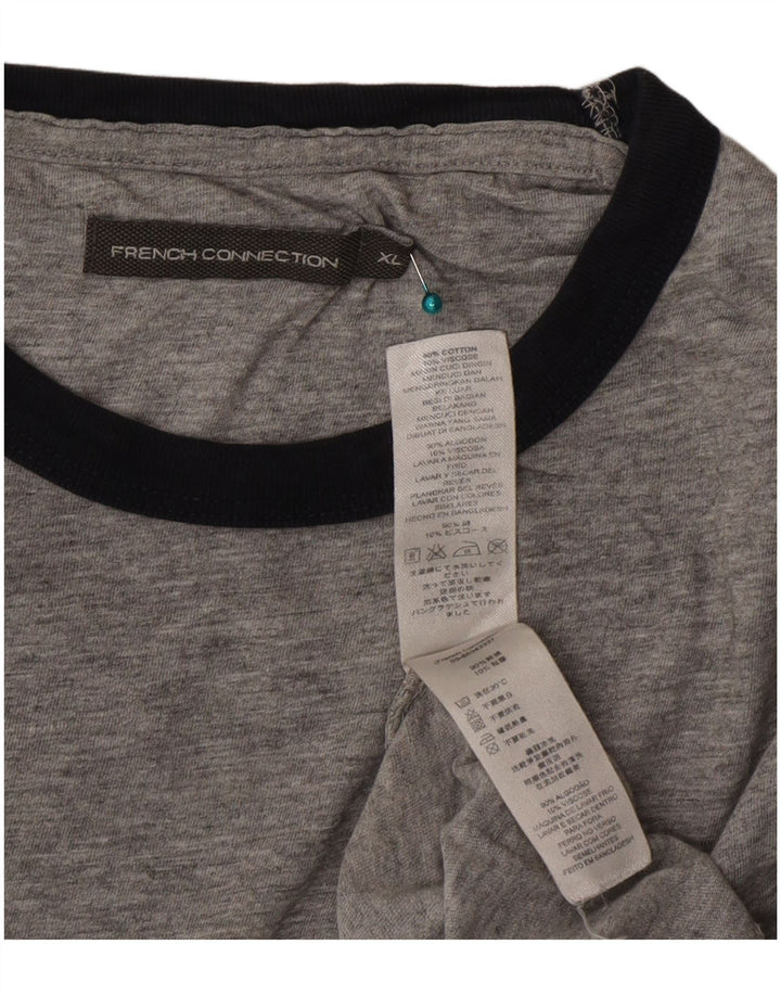 French Connection Mens T-Shirt Top XL Grey Cotton