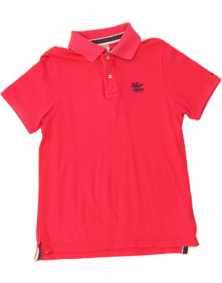 TOMMY HILFIGER Mens Polo Shirt Medium Pink Cotton Vintage Tommy Hilfiger and Second-Hand Tommy Hilfiger from Messina Hembry 