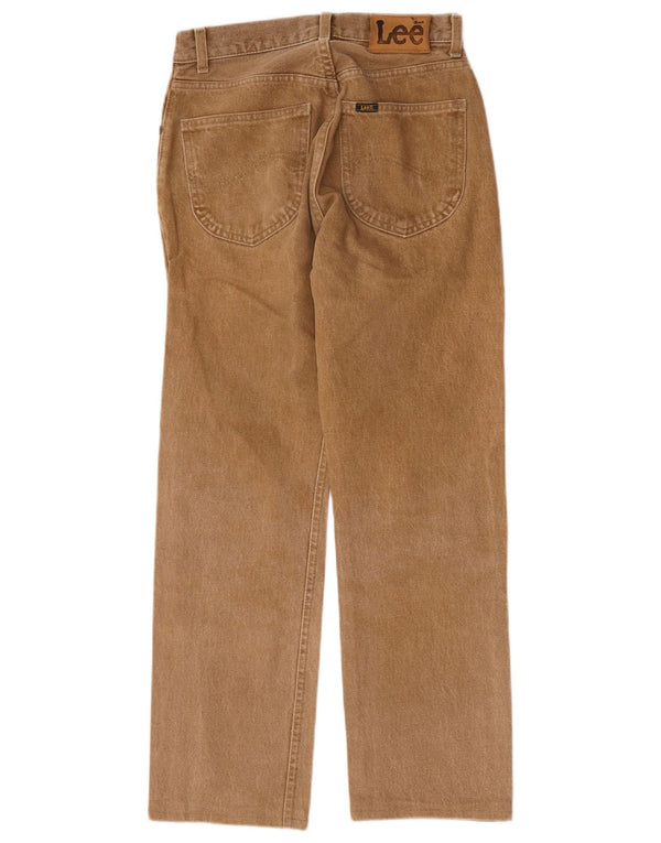 Lee Damen Straight Jeans W29 L28 Beige Baumwolle