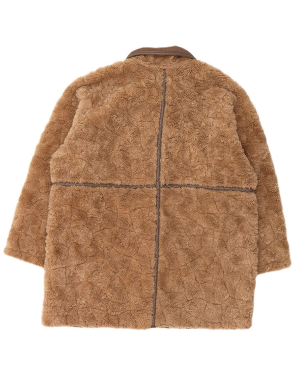 Cappotto soffice oversize da donna H&M Teddy Bear UK 14 Poliestere marrone medio