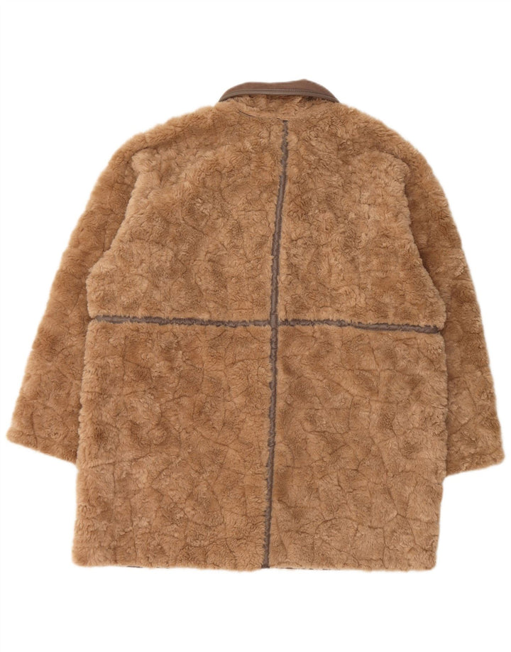 Cappotto soffice oversize da donna H&M Teddy Bear UK 14 Poliestere marrone medio