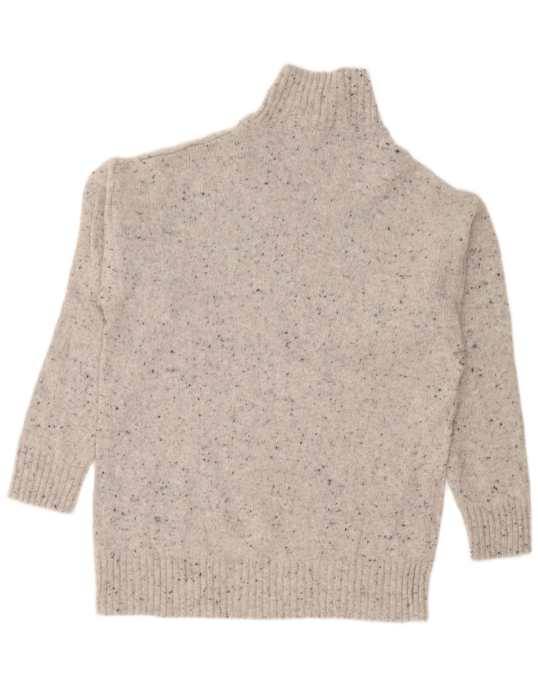 Zara Womens Oversized Turtle Neck Jumper Sweater UK 10 Small Grey Flecked