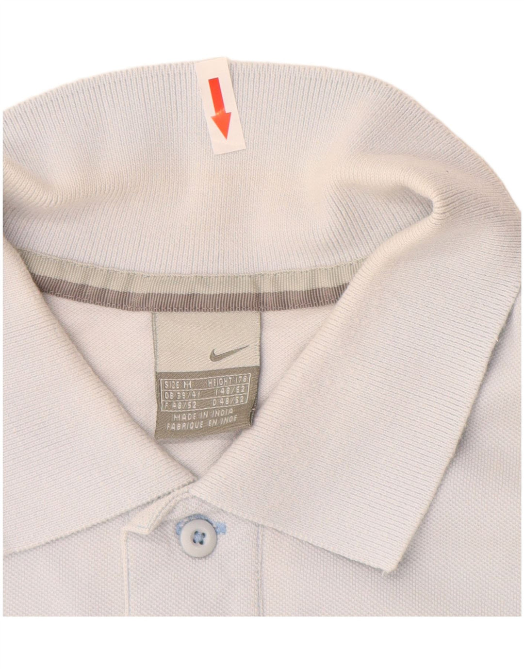 Nike Mens Polo Shirt UK 39/41 Medium Blue Cotton
