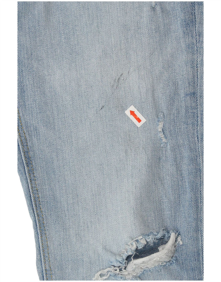 Zara Womens Distressed Cropped Jeans EU 40 Medium W30 L25 Blue Cotton
