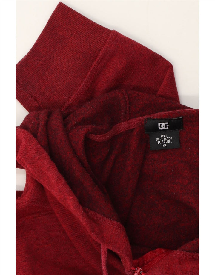 DC Mens Zip Hoodie Sweater XL Red Flecked