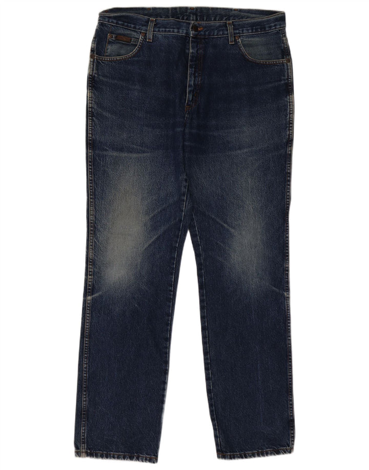 Wrangler Mens Texas Straight Jeans W38 L34 Blue Cotton