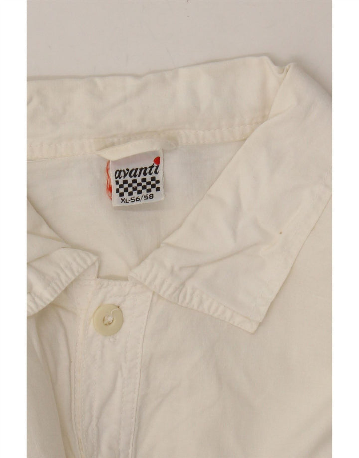 AVANTI Mens Short Sleeve Pullover Shirt XL White Cotton Vintage Avanti and Second-Hand Avanti from Messina Hembry 