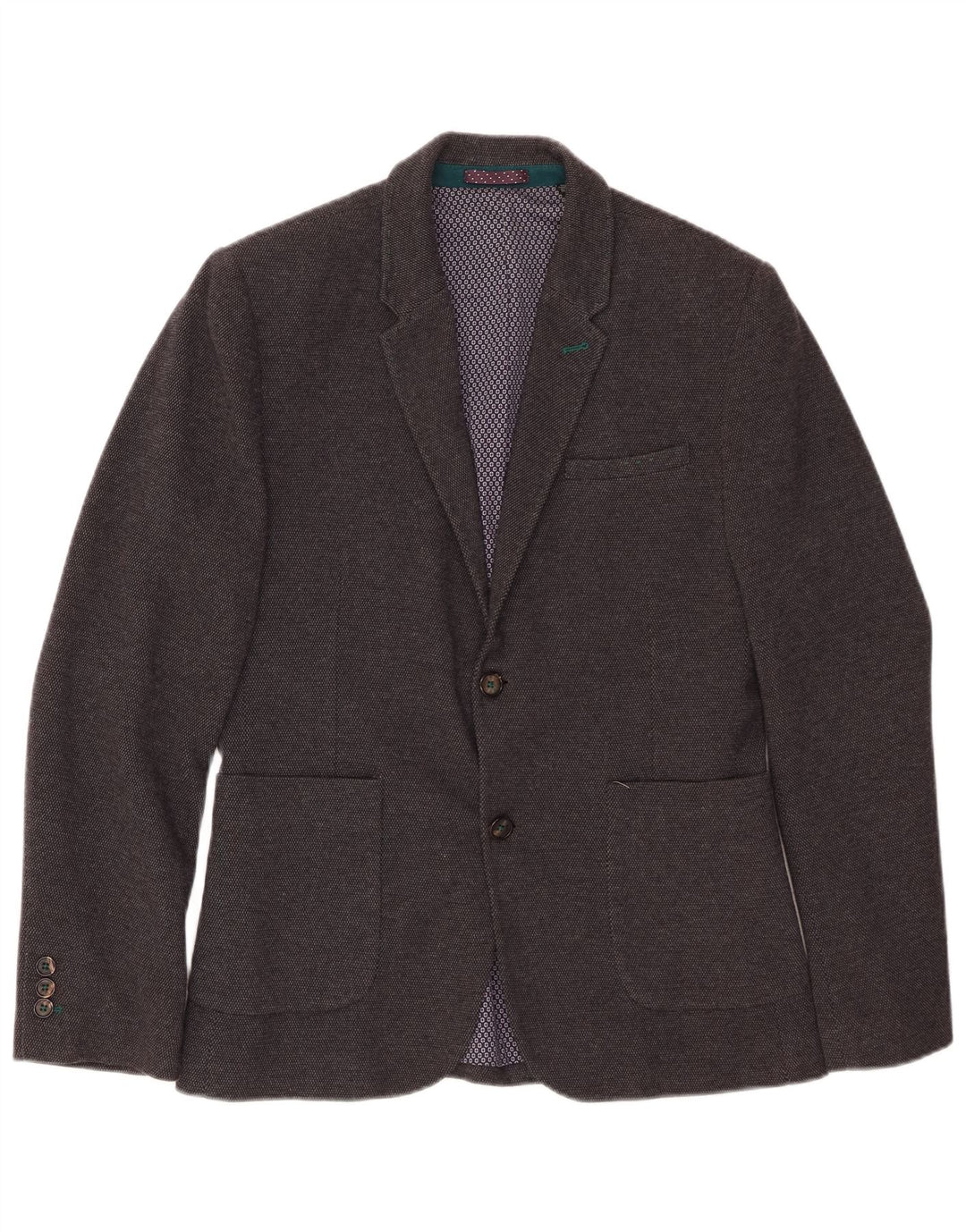 TED BAKER Mens 2 Button Blazer Jacket Size 3 Medium Grey Cotton