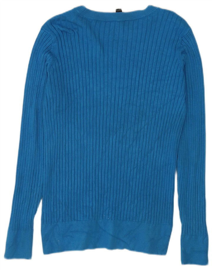 M&Co Womens Boat Neck Jumper Sweater UK 10 Small Blue