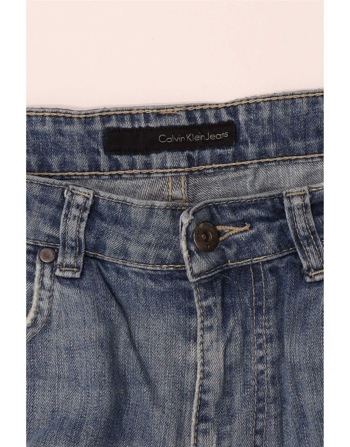 Calvin Klein Womens Distressed Slim Jeans W32 L33 Blue