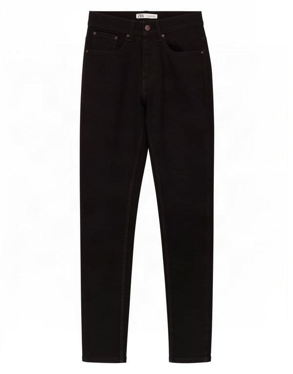 Zara Mens Slim Jeans EU 38 Small W30 L31 Algodón Negro