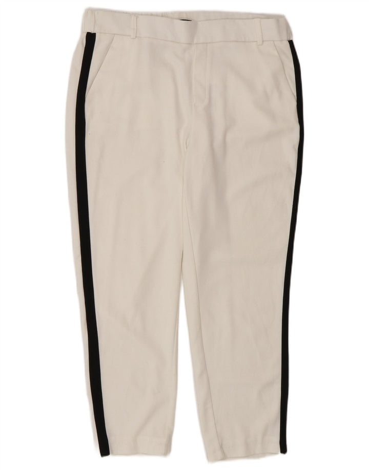 Zara Womens Cropped Trousers Medium W28 L24 White Colourblock