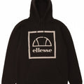 ELLESSE moletom com capuz gráfico masculino médio algodão preto