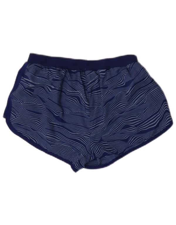 Adidas Womens Running Sport Shorts UK 10 Small Navy Blue Striped Sports