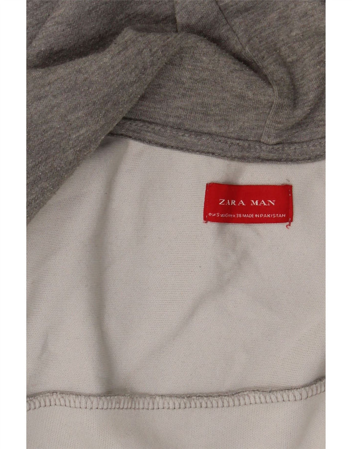 Zara Herren-Kapuzenpullover mit Reißverschluss, klein, Grau