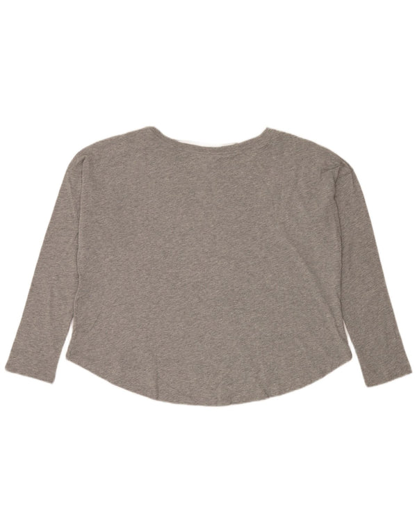 Top corto con grafica oversize da donna Nike manica lunga UK 18 XL grigio chiazzato