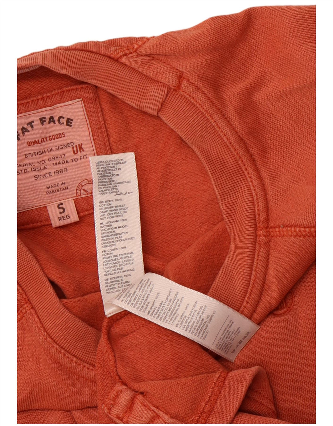 FAT FACE Felpa da uomo Maglione piccolo in cotone arancione
