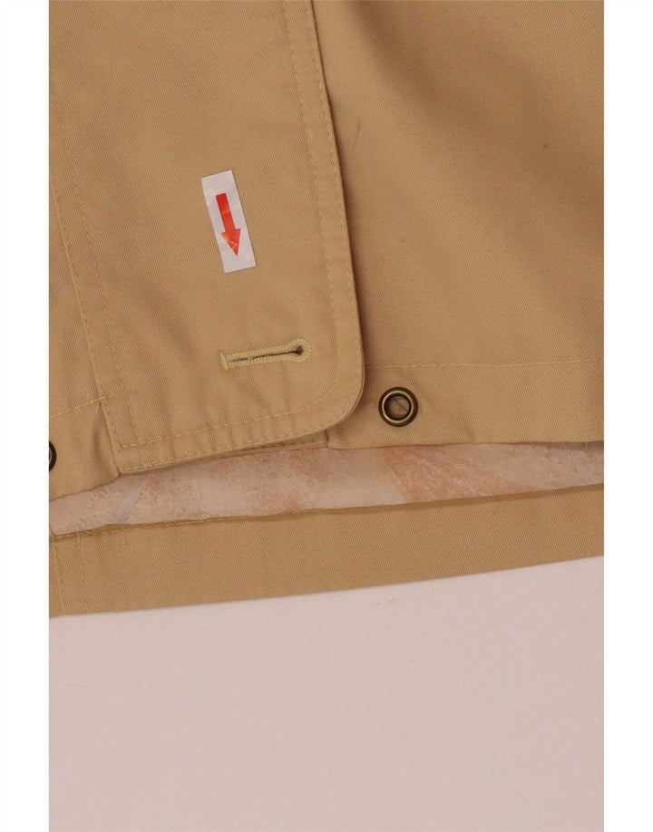 Jaqueta blazer feminina vintage com 3 botões, poliéster bege grande UE 42