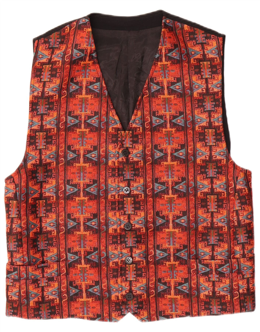 Umberto Ginocchietti Mens Waistcoat Medium Red Geometric