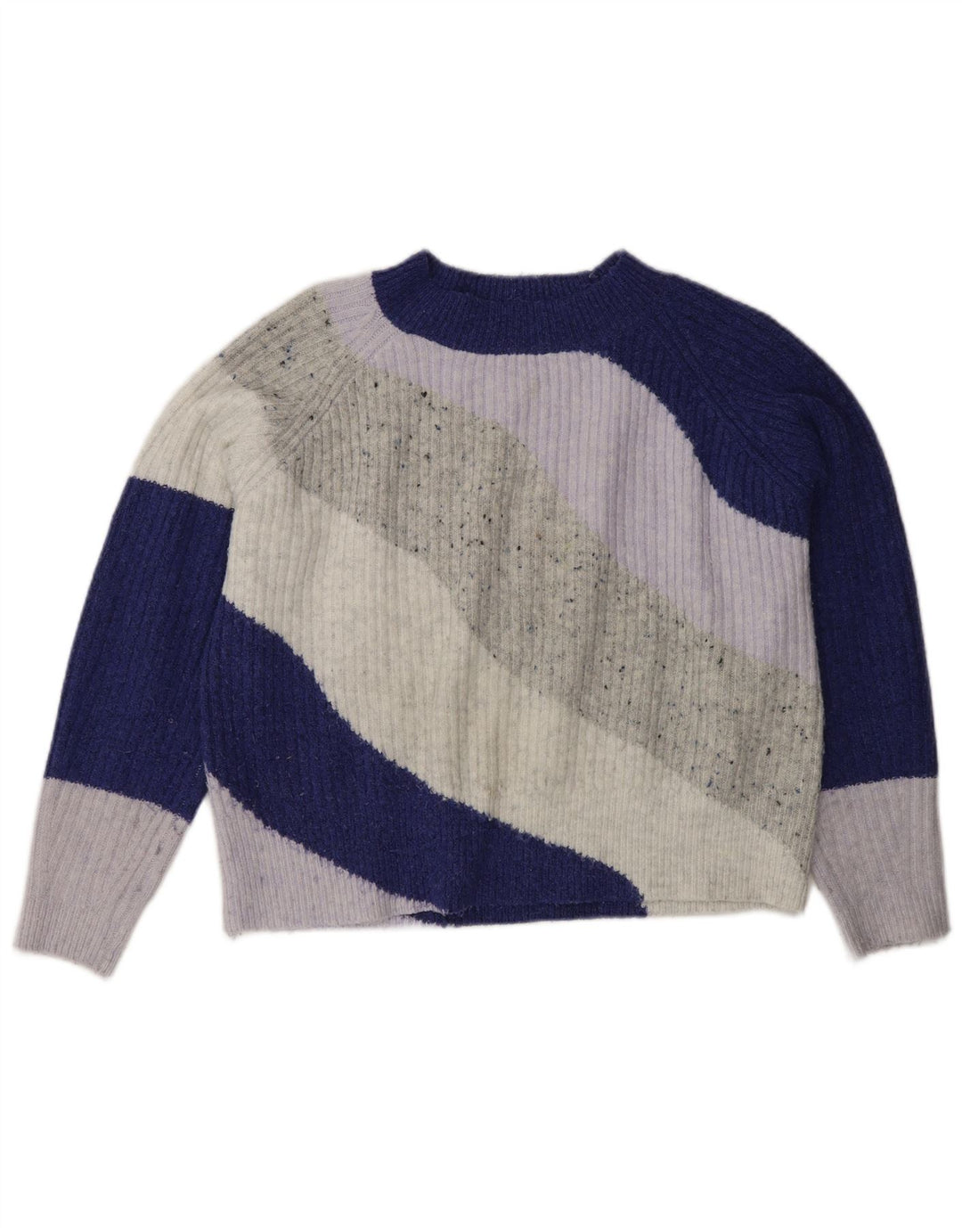 Marks & Spencer Womens Crop Crew Neck Jumper Sweater UK 10 Small Multicolou