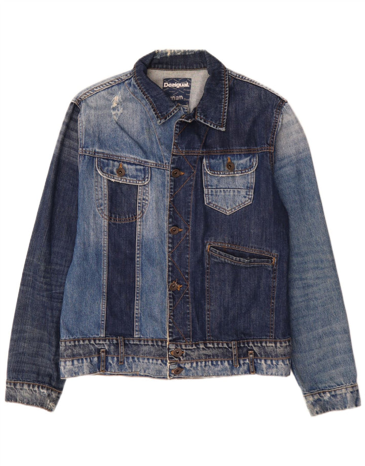 Desigual Veste en jean pour homme UK 40 Large Bleu Coton