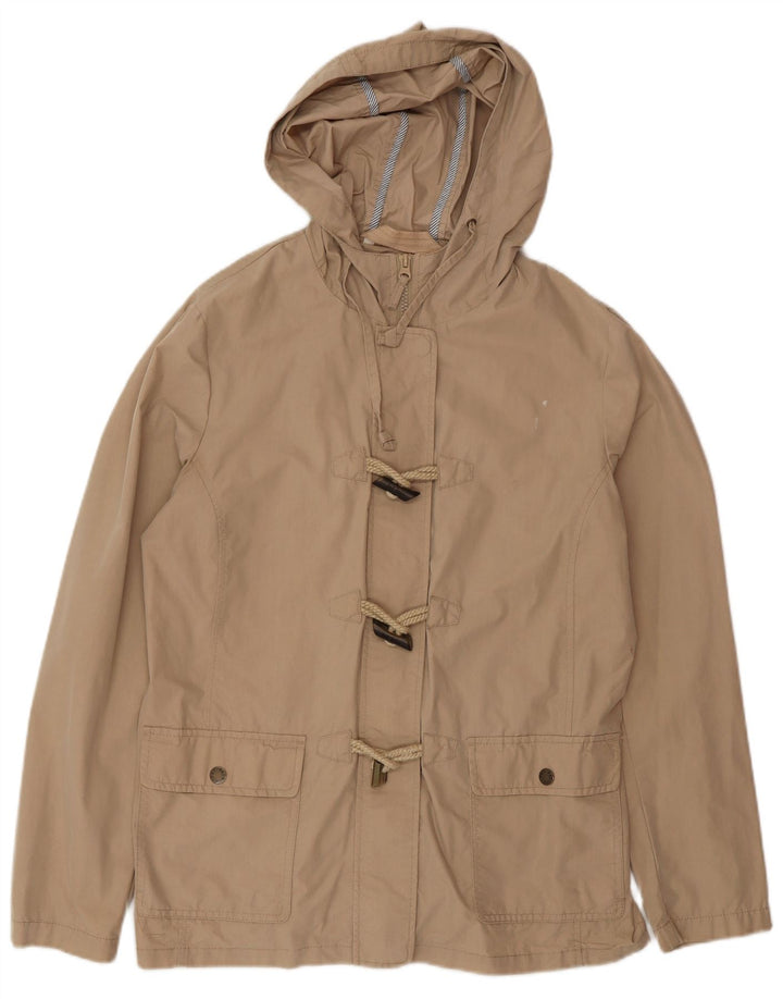 Fat Face Womens Hooded Utility Jacket UK 14 Large Beige Cotton