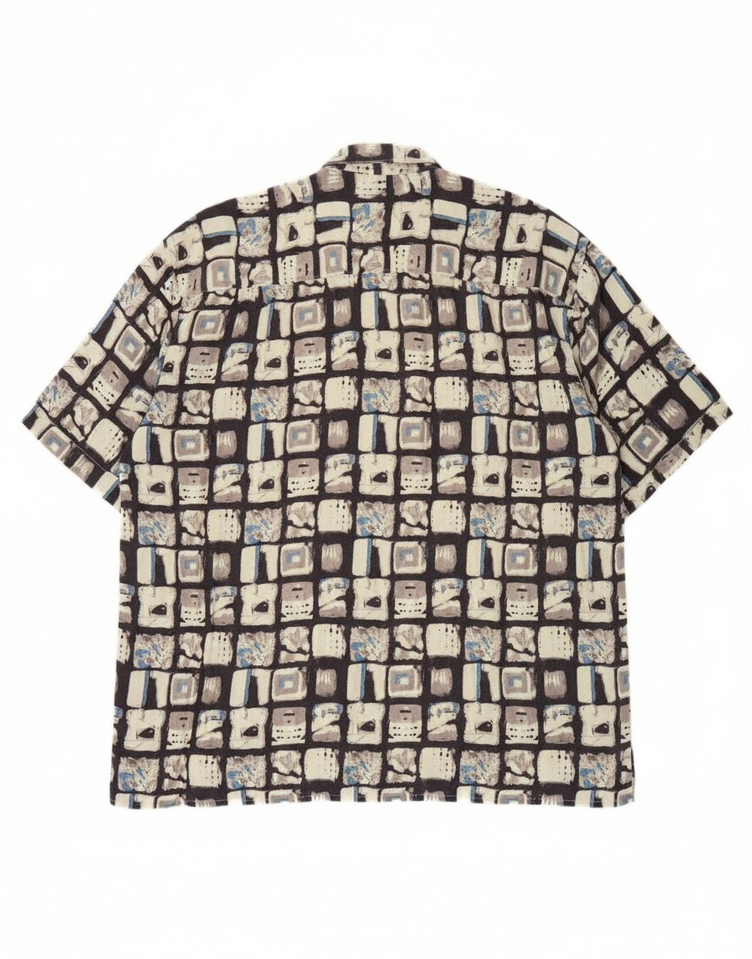 VINTAGE Mens Short Sleeve Shirt XL Multicoloured Patchwork