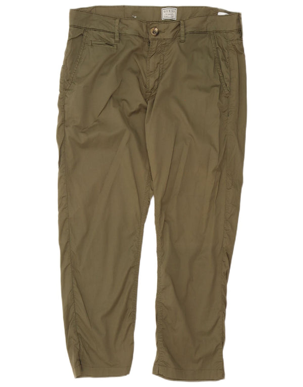Guess Mens Calças Slim Cropped W34 L25 Algodão Cáqui