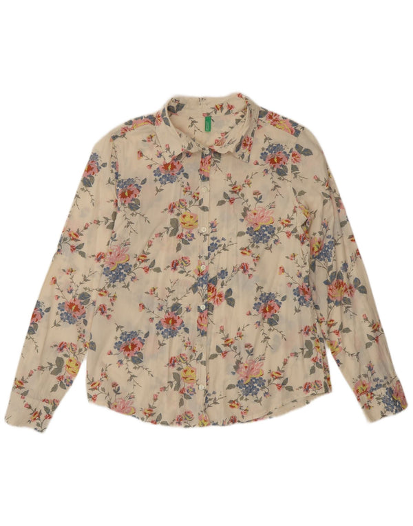 Camicia da donna Benetton UK 10 Small Off White Floral