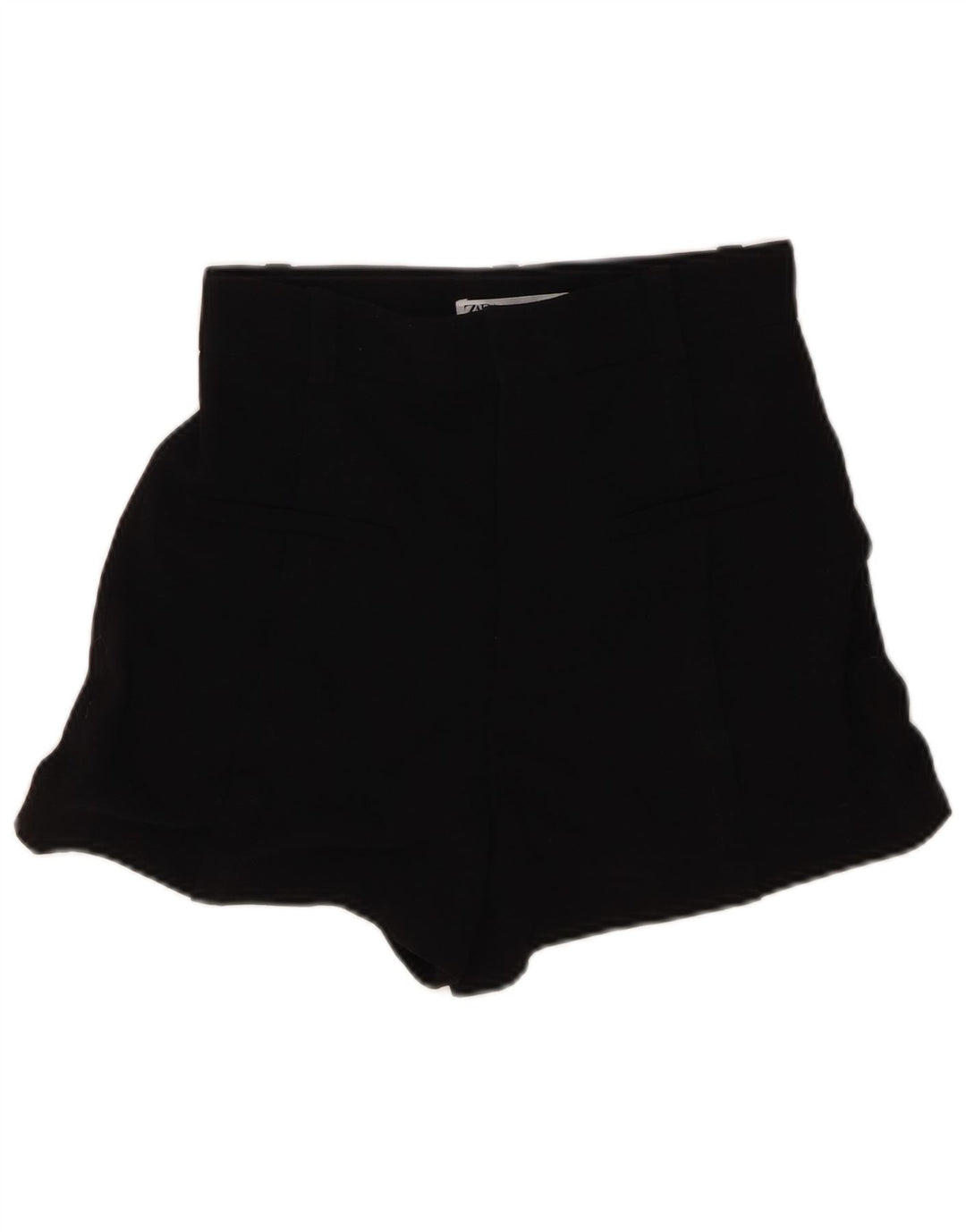 ZARA Womens High Waist Casual Shorts Small W28  Black Polyester