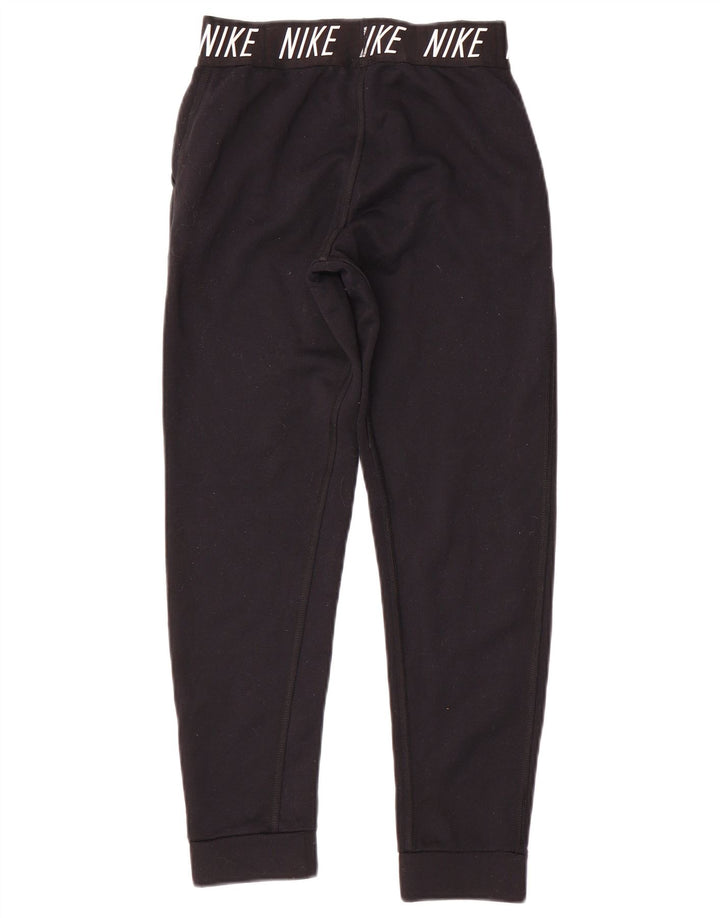 Nike Womens Graphic Tracksuit Trousers Joggers UK 12 Medium Black Polyester