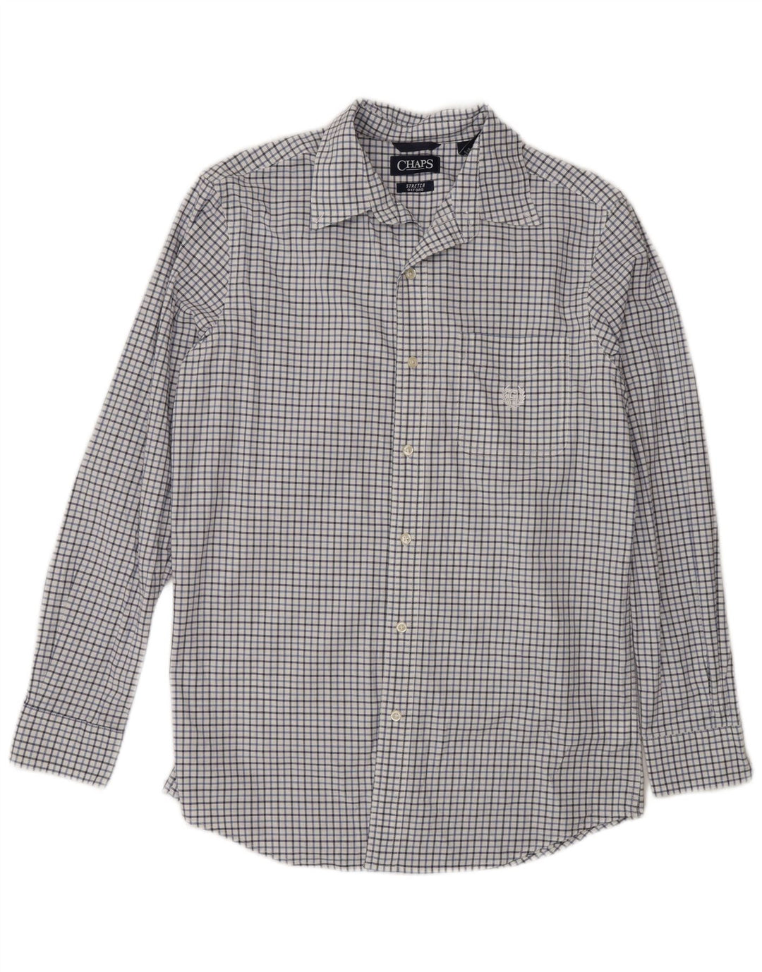 Chaps Mens Oxford Shirt Small White Check Cotton
