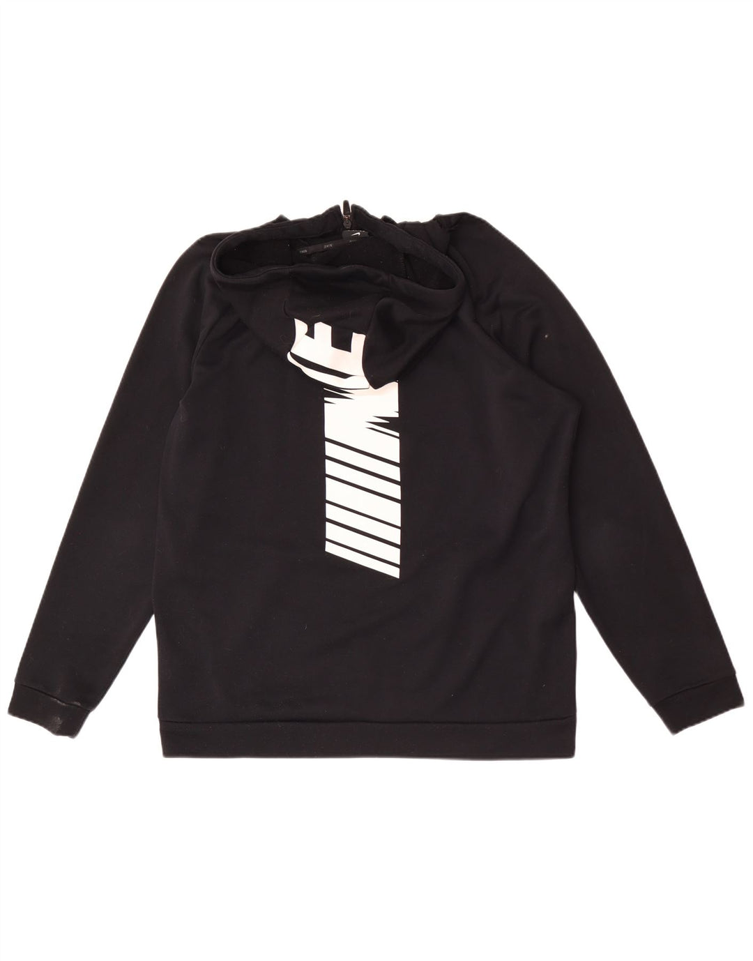 Nike Mens Dri Fit Graphic Zip Hoodie Sweater Large Black Polyester