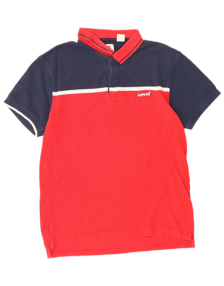 Levi's Herren-Poloshirt aus mittelroter Colourblock-Baumwolle