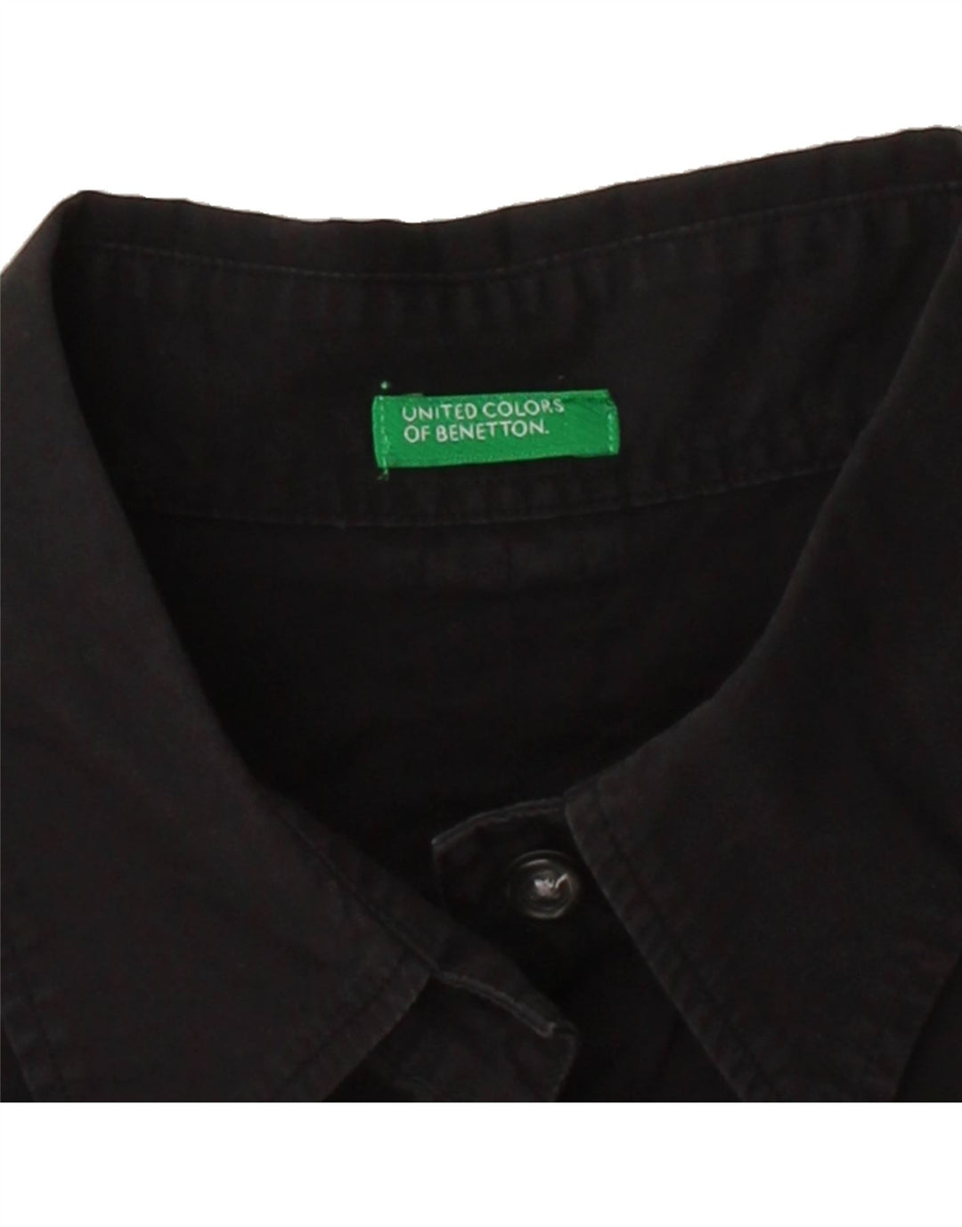 BENETTON Womens Short Sleeve Shirt UK 16 Large Black Vintage Benetton and Second-Hand Benetton from Messina Hembry 