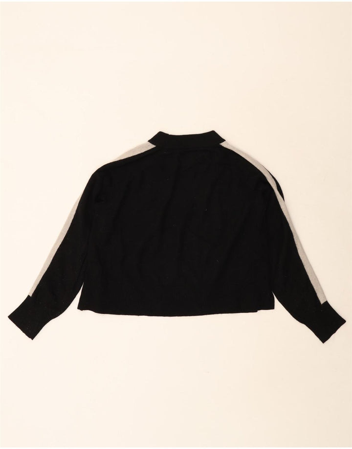 JACK WILLS Womens Oversized Crew Neck Jumper Sweater UK 10 Small Black