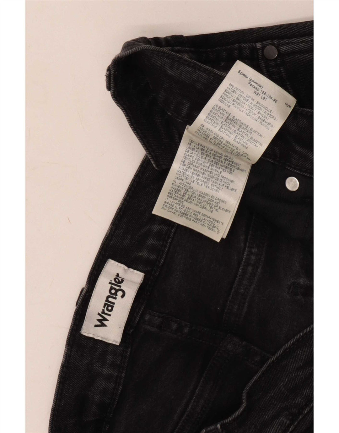 Jeans dritti da uomo Wrangler W36 L36 cotone nero