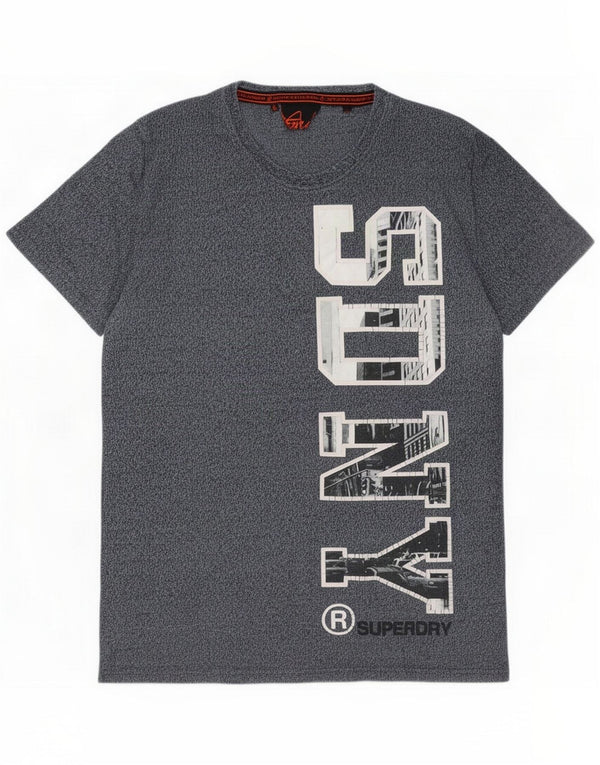 Tricou grafic pentru bărbați Superdry Top 2XL, albastru marine, bumbac cu pete