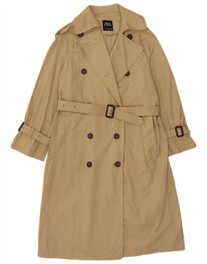 Trench supradimensionat pentru femei Zara UK 6 XS poliester bej