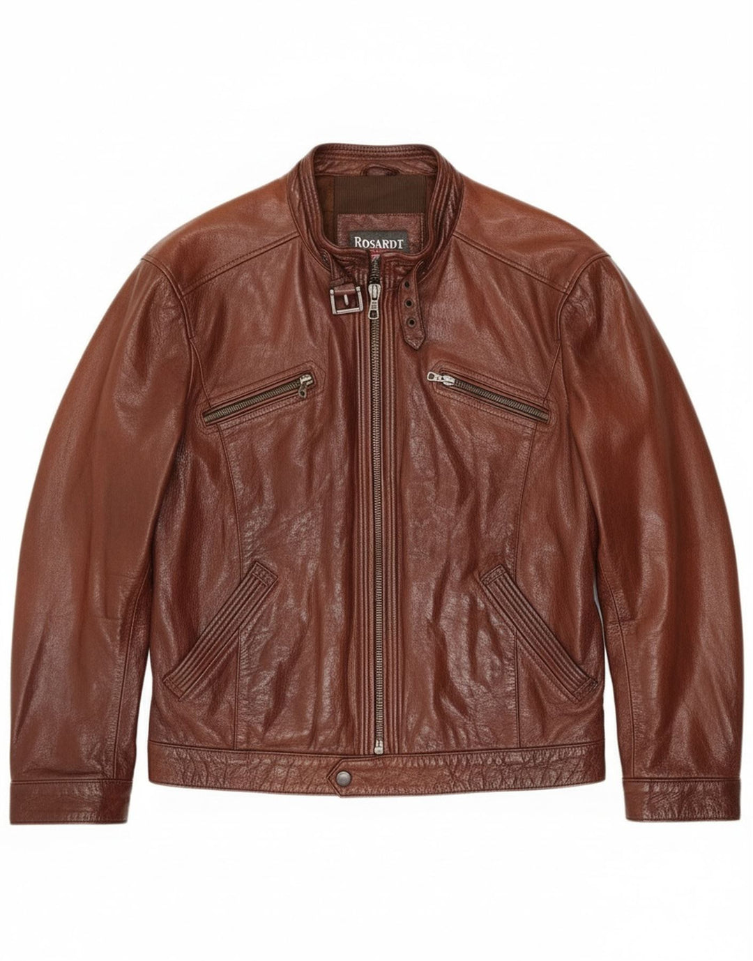 Vintage Herre Læderjakke UK 38 Medium Brun Læder