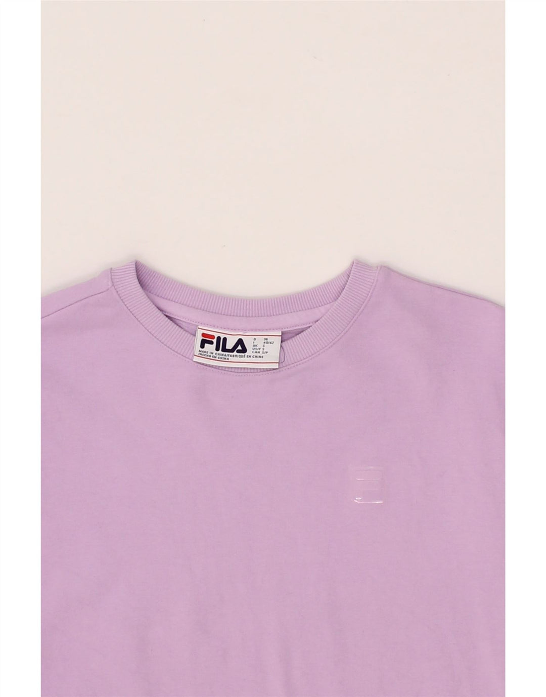 FILA Womens Oversized Sweatshirt Jumper UK 10 Small Purple Cotton Vintage Fila and Second-Hand Fila from Messina Hembry 